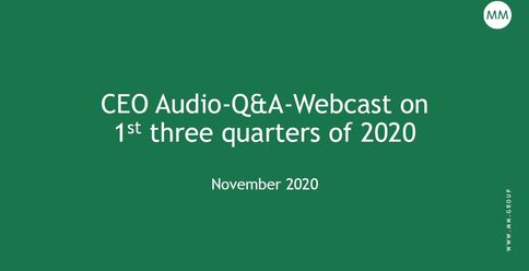 CEO Audio-Q&A-Webcast on first three quarters of 2020