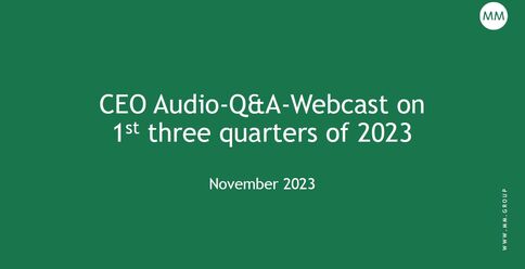 CEO Audio-Q&A-Webcast on first three quarters of 2023