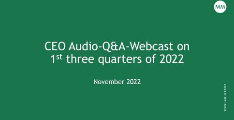 CEO Audio-Q&A-Webcast on first three quarters of 2022