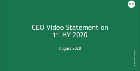 CEO Video Statement on first HY 2020