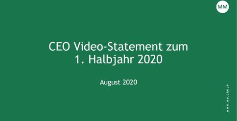 CEO Video-Statement zum 1. Halbjahr 2020